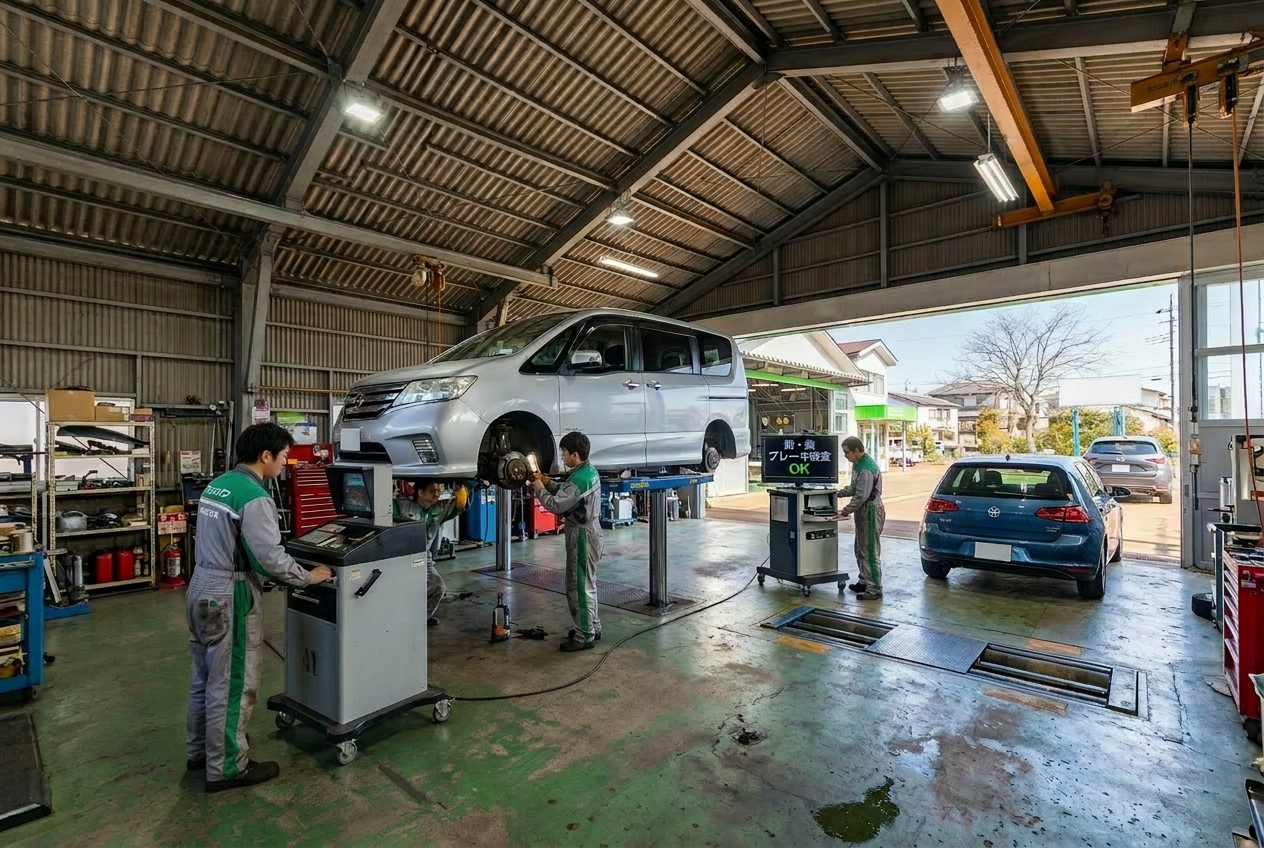 車検時の点検整備の様子